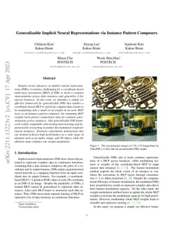Generalizable Implicit Neural Representations via Instance Pattern
  Composers