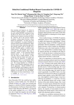 DeltaNet:Conditional Medical Report Generation for COVID-19 Diagnosis