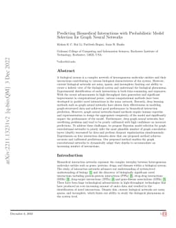 Predicting Biomedical Interactions with Probabilistic Model Selection
  for Graph Neural Networks