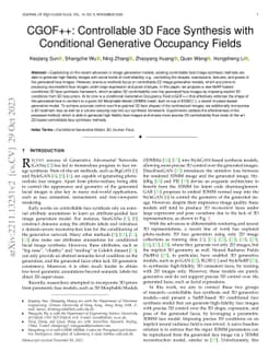 CGOF++: Controllable 3D Face Synthesis with Conditional Generative
  Occupancy Fields