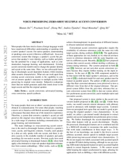 Voice-preserving Zero-shot Multiple Accent Conversion