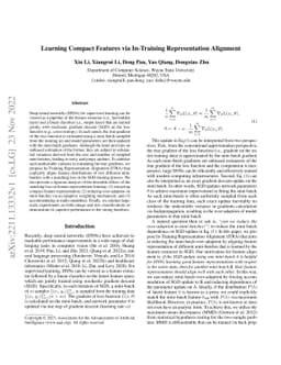Learning Compact Features via In-Training Representation Alignment