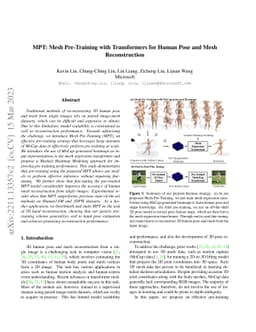 MPT: Mesh Pre-Training with Transformers for Human Pose and Mesh
  Reconstruction