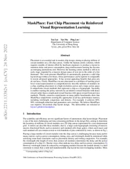 MaskPlace: Fast Chip Placement via Reinforced Visual Representation
  Learning