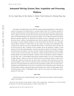 Automated Driving Systems Data Acquisition and Processing Platform
