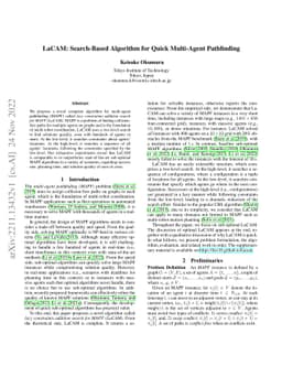 LaCAM: Search-Based Algorithm for Quick Multi-Agent Pathfinding