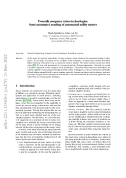 Towards computer vision technologies: Semi-automated reading of
  automated utility meters