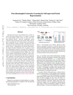 Pose-disentangled Contrastive Learning for Self-supervised Facial
  Representation