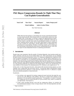 PAC-Bayes Compression Bounds So Tight That They Can Explain
  Generalization