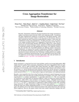 Cross Aggregation Transformer for Image Restoration