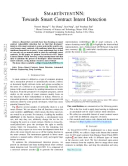 SmartIntentNN: Towards Smart Contract Intent Detection