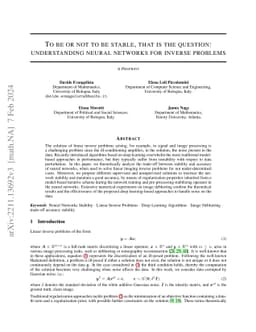 To be or not to be stable, that is the question: understanding neural
  networks for inverse problems