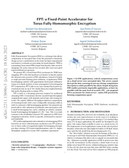 FPT: a Fixed-Point Accelerator for Torus Fully Homomorphic Encryption
