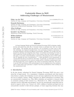 Undesirable Biases in NLP: Addressing Challenges of Measurement