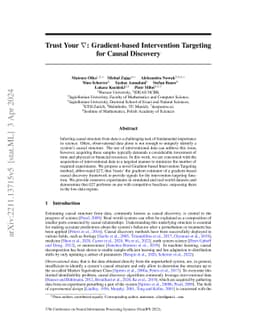 Trust Your $\nabla$: Gradient-based Intervention Targeting for Causal
  Discovery