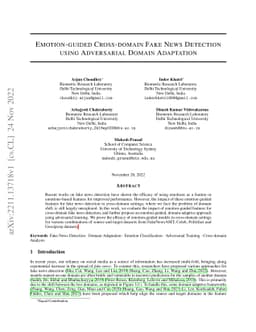 Emotion-guided Cross-domain Fake News Detection using Adversarial Domain
  Adaptation