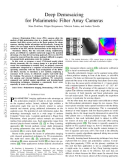 Deep Demosaicing for Polarimetric Filter Array Cameras