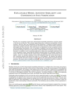 Explainable Model-Agnostic Similarity and Confidence in Face
  Verification