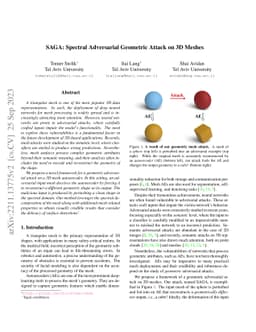 SAGA: Spectral Adversarial Geometric Attack on 3D Meshes