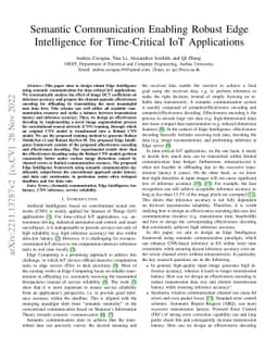 Semantic Communication Enabling Robust Edge Intelligence for
  Time-Critical IoT Applications