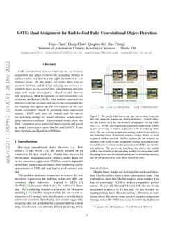 DATE: Dual Assignment for End-to-End Fully Convolutional Object
  Detection