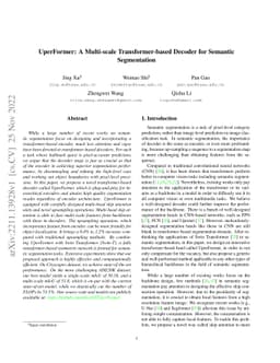 UperFormer: A Multi-scale Transformer-based Decoder for Semantic
  Segmentation
