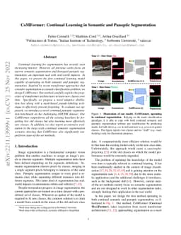 CoMFormer: Continual Learning in Semantic and Panoptic Segmentation