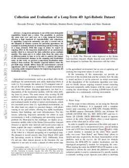 Collection and Evaluation of a Long-Term 4D Agri-Robotic Dataset