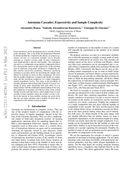 Automata Cascades: Expressivity and Sample Complexity