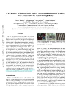 CAD2Render: A Modular Toolkit for GPU-accelerated Photorealistic
  Synthetic Data Generation for the Manufacturing Industry