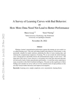 A Survey of Learning Curves with Bad Behavior: or How More Data Need Not
  Lead to Better Performance