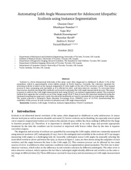 Automating Cobb Angle Measurement for Adolescent Idiopathic Scoliosis
  using Instance Segmentation