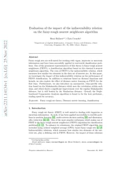 Evaluation of the impact of the indiscernibility relation on the
  fuzzy-rough nearest neighbours algorithm