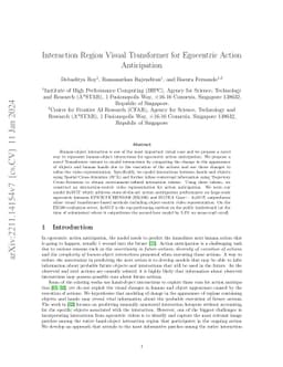 Interaction Region Visual Transformer for Egocentric Action Anticipation