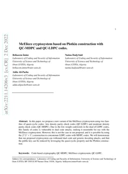 McEliece cryptosystem based on Plotkin construction with QC-MDPC and
  QC-LDPC codes