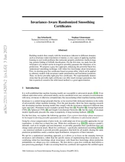Invariance-Aware Randomized Smoothing Certificates