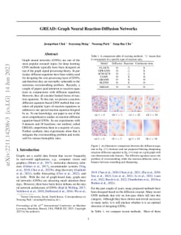 GREAD: Graph Neural Reaction-Diffusion Networks