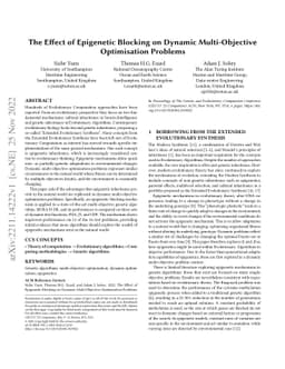 The Effect of Epigenetic Blocking on Dynamic Multi-Objective
  Optimisation Problems