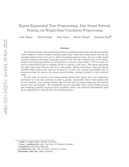 Bypass Exponential Time Preprocessing: Fast Neural Network Training via
  Weight-Data Correlation Preprocessing