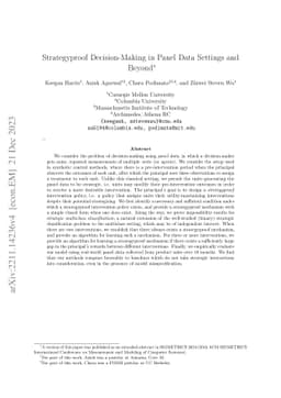 Strategyproof Decision-Making in Panel Data Settings and Beyond