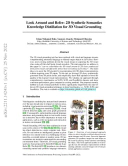 Look Around and Refer: 2D Synthetic Semantics Knowledge Distillation for
  3D Visual Grounding