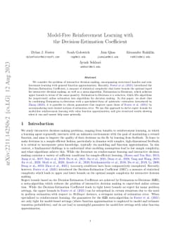 Model-Free Reinforcement Learning with the Decision-Estimation
  Coefficient