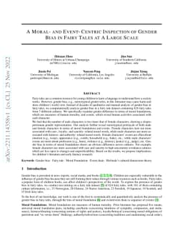 A Moral- and Event- Centric Inspection of Gender Bias in Fairy Tales at
  A Large Scale