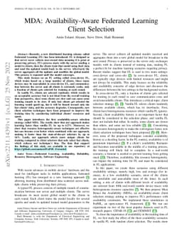 MDA: Availability-Aware Federated Learning Client Selection