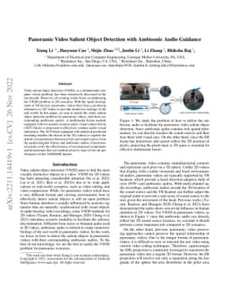 Panoramic Video Salient Object Detection with Ambisonic Audio Guidance