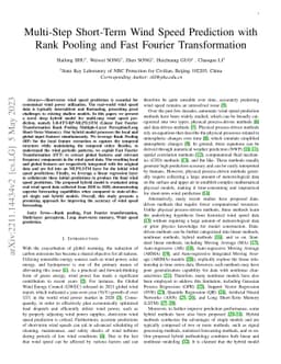 Multi-Step Short-Term Wind Speed Prediction with Rank Pooling and Fast
  Fourier Transformation