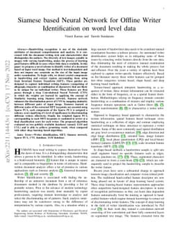 Siamese based Neural Network for Offline Writer Identification on word
  level data