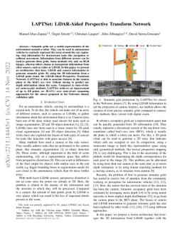 LAPTNet: LiDAR-Aided Perspective Transform Network