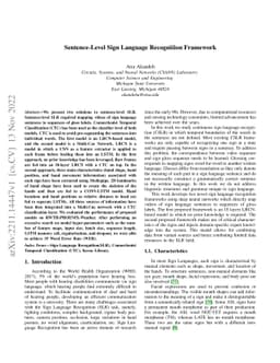 Sentence-Level Sign Language Recognition Framework
