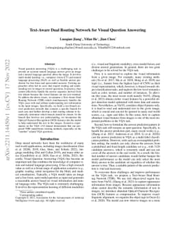 Text-Aware Dual Routing Network for Visual Question Answering